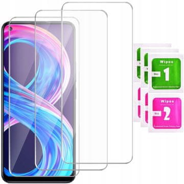 shumee 3x kaljeno steklo za Realme 8 / 8 Pro zaščitno steklo 9H komplet 3 kosov