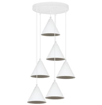 GH VISEČA SVETILKA SOHO BELA, 6 STEKEL, 14 CM, E14