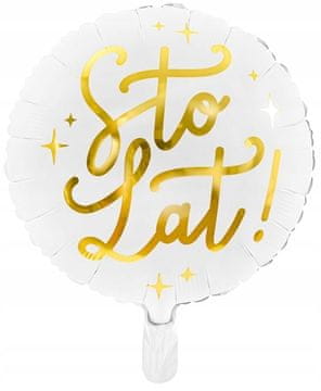PartyDeco Folija balon za rojstni dan, 35 cm, bel, 1 kos.