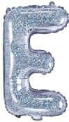 Folija balon Črka "E" 35cm holografski 1 kos.