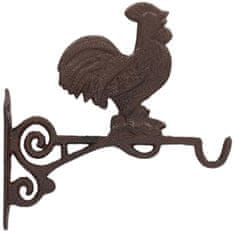 Esschert Design Stenski nosilec iz litega železa Rooster 21 cm