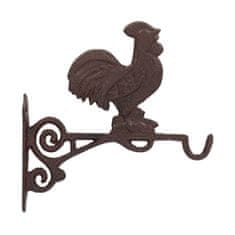 Esschert Design Stenski nosilec iz litega železa Rooster 21 cm