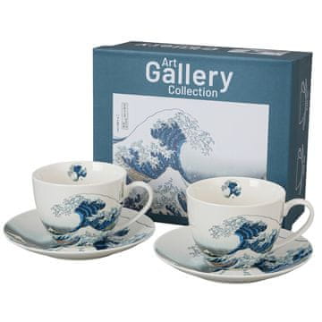 Duo Komplet 2 skodelic in krožnikov Hokusai Veliki val 270 ml