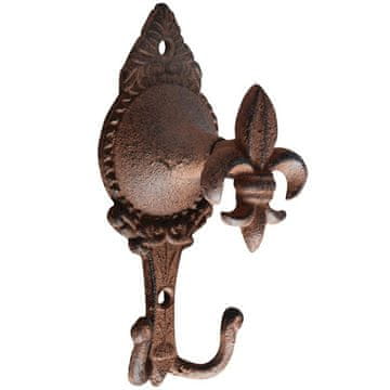 Esschert Design Rustikalni ročaj iz litega železa, vzorec lilije, 13,9 cm
