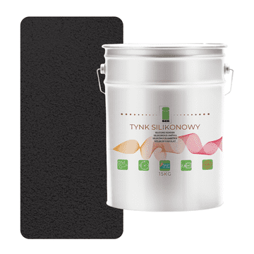 shumee Črni silikonski fasadni omet, ojačan 1 mm, trpežen, 15 kg