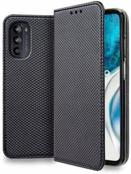 shumee Ovitek za Motorola Moto G52, črn, pametni magnet + steklo