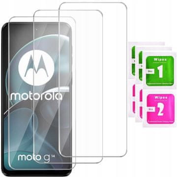 shumee 3x kaljeno steklo za Motorola Moto G14 glass 9H | 3-PAKET