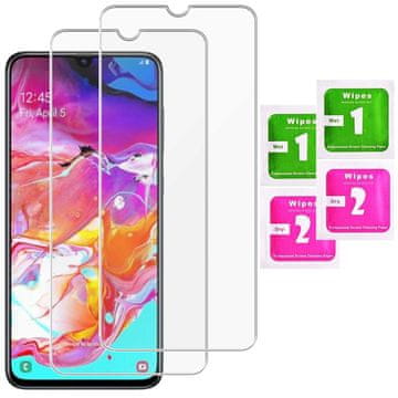 shumee 2x kaljeno steklo za zaščitno folijo za zaslon Samsung Galaxy A70 | 2 kosa