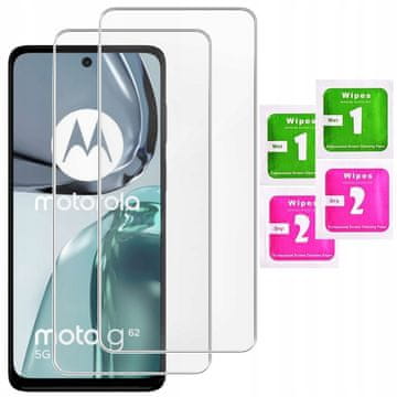 shumee 2x kaljeno steklo za zaščitno folijo za Motorola Moto G62 5G | 2 kosa