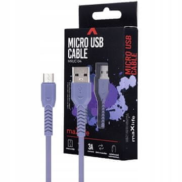 shumee Maxlife USB - microUSB tip B polnilni kabel 1 m vijoličen