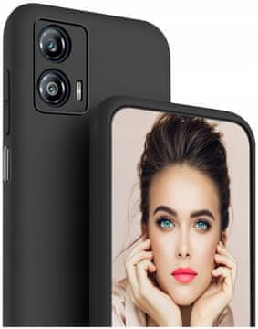 shumee Tanek, mehak mat črn ovitek za Motorola Moto G53 + steklo