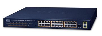 Planet IPv4, 24-portni upravljani 802.3at, GS-4210-24P2S