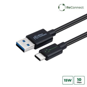 shumee USB A - C 3.2 Gen 2 kabel 1m Microconnect ECO črne barve