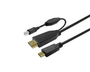 Vivolink Vivolink PRO USB-C - HDMI/USB 3.2 Gen 1 kabel 10 m črne barve