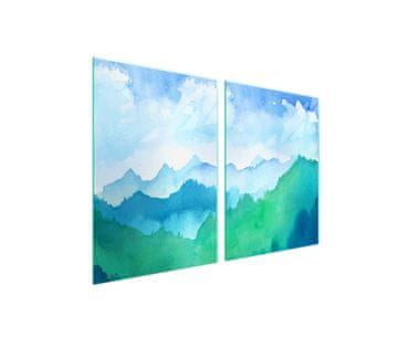 shumee Steklena zaščitna plošča za štedilnik 2x45x52 Mountains