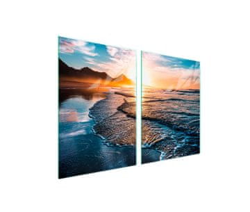 shumee Steklena zaščitna plošča za štedilnik 2x45x52 Mountains
