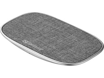 Sandberg Brezžični polnilnik Sandberg 15W, aluminijast, siv, USB