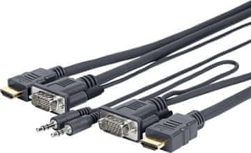 Vivolink Vivolink PROVGAHDMIFLY3 VGA adapter 3,5 mm HDMI 3 m črne barve