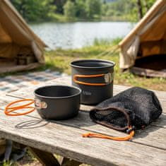 Artemis 3x turistični pripomočki za piknik, lonec, ponev, lonci
