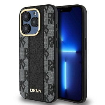 DKNY Usnjen ovitek dkny MagSafe za iPhone 15 Pro, črne barve