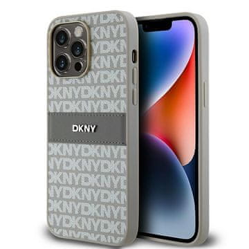 DKNY Usnjen ovitek dkny za iPhone 14 Pro Max bež z logotipom