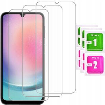 shumee 3x 9H kaljeno steklo za Samsung Galaxy A24 4G | 3-PAKET