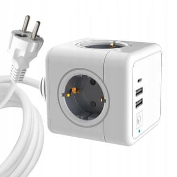 MicroConnect MicroConnect PowerCube 4 Schuko vtičnice 2xUSB 1 USB-C