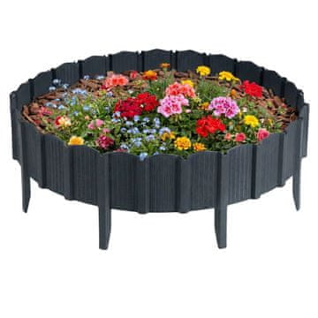 shumee Vrtna palisada Garden Linea antracit, 3,9 m, komplet 5 kosov