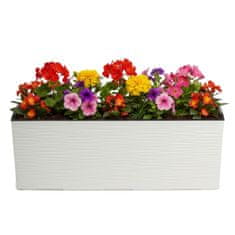 shumee Šopek Riflo cvetlični lonček kremne barve 56 x v 19 cm