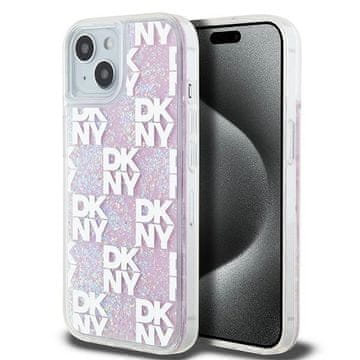 DKNY Ovitek za iPhone 15 dkny Liquid Glitter Multilogo Pink