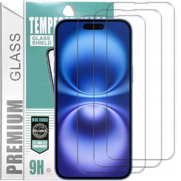 shumee 3x kaljeno steklo GSMstyle za Apple iPhone 16, 3 kosi.
