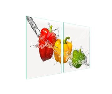 shumee Steklena zaščitna plošča za štedilnik 2x45x52 Paprika