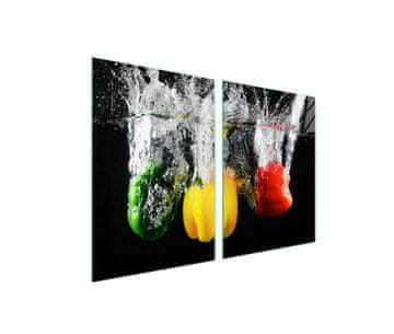 shumee Steklena zaščitna plošča za štedilnik 2x45x52 Paprika