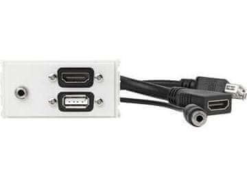 Vivolink Vivolink WI221281 vtičnica hdmi + usb a + 3,5 mm bela