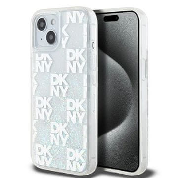 DKNY Ovitek za iPhone 15 dkny Liquid Glitter Multilogo bel