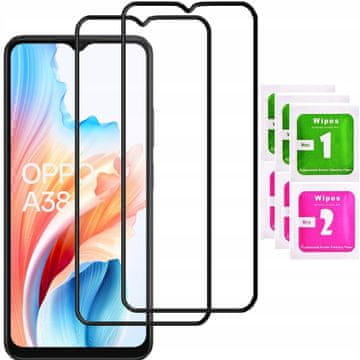 shumee 2x kaljeno steklo ZA OPPO A38 celozaslonski 5D steklo