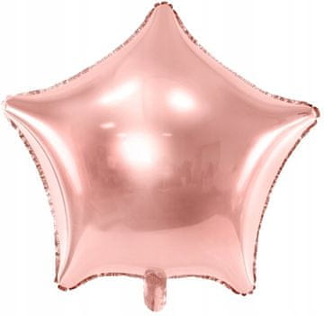 PartyDeco Folija balon z zvezdico, 48 cm, rožnato zlato, 1 kos.