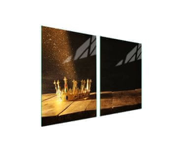 shumee Steklena zaščitna plošča za štedilnik 2x45x52 Korona