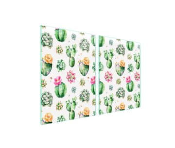 shumee Steklena zaščitna plošča za štedilnik 2x45x52 Cactus