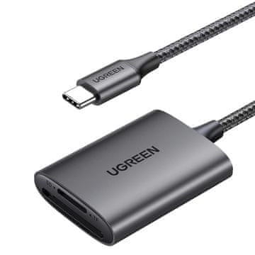 Ugreen Ugreen CM401 čitalnik SD/TF kartic, siv, USB-C 5Gb/s