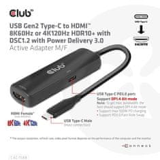 Club 3D CLUB3D CAC-1573 USB-C na HDMI adapter, 8K60Hz/4K120Hz HDR10+, PD 3.0
