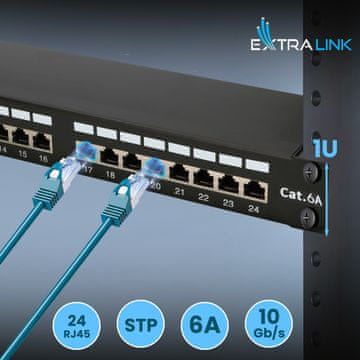 Patch Extralink CAT6A STP Patch Panel, 24 vrat