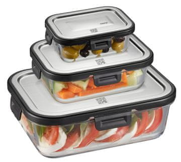 OF3 Set 3 pravokotnih steklenih posod Gefu Milo G -12799