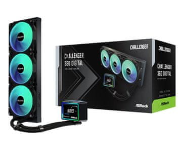 ASRock ASRock Challenger 360 tekočinsko hlajenje procesorja 12cm, črna