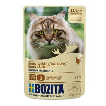 Bozita BOZITA Koščki v omaki s piščancem - mokra hrana za mačke - 85g