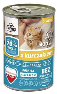 Junior FRENDI Junior Mokra hrana za mačke, piščanec v omaki, 400g