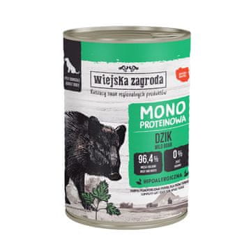 Wiejska Zagroda WIEJSKA ZAGRODA Monoproteinska divja svinja - Mokra hrana za pse - 400 g
