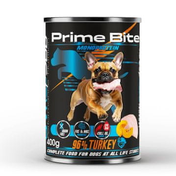 PRIME PRIME BITE Monoproteinska puranja s bučo - Mokra hrana za pse - 400 g