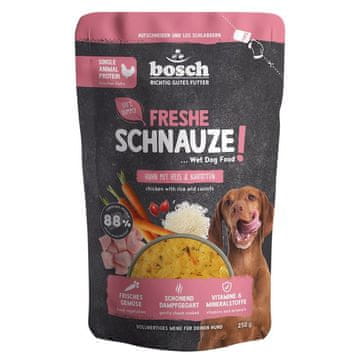 Bosch BOC BOSCH Freshe Schnauze piščanec, riž in korenje - mokra pasja hrana - 250g
