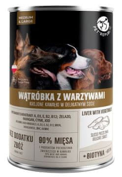 PET PTR PET REPUBLIC Jetra z zelenjavo za srednje in velike pse - mokra hrana - 1250g